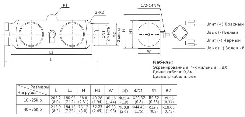 Тензометрический датчик веса B9F