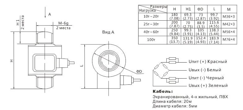 Тензометрический датчик веса BM14D