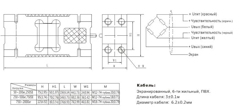 Тензометрический датчик веса L6F